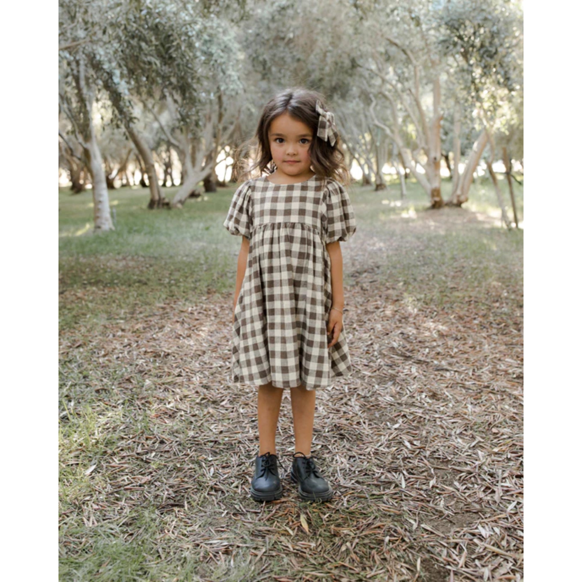 Rylee & Cru - AW23 - Sand Checker Marley Dress 8-9Y